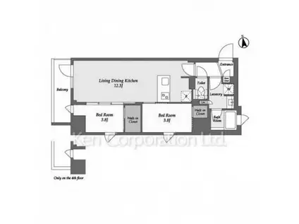 AIFLAT品川戸越パークサイド(2LDK/3階)の間取り写真