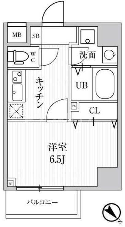 ALTERNA池袋イースト(1K/2階)の間取り写真