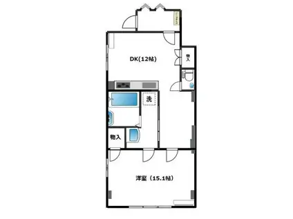 谷田ビル(1SLK/1階)の間取り写真