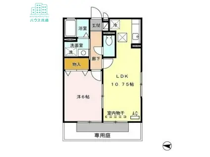 ロイヤルシティ富の原(1LDK/1階)の間取り写真