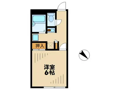 レオパレスグリーンリーブズ(1K/1階)の間取り写真