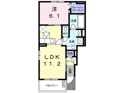 ベル・グレイス(1LDK/1階)の間取り写真