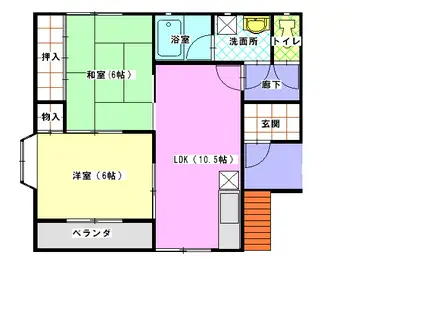 カーサ葵(2LDK/2階)の間取り写真