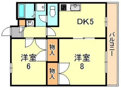 ダイコーポ西藤江(2DK/1階)の間取り写真