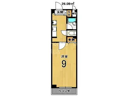 マンションアネックス(1K/2階)の間取り写真