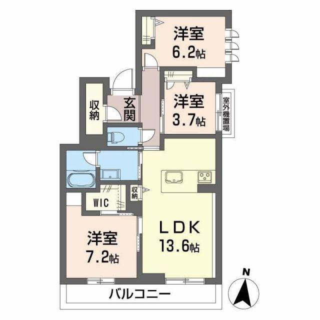 シャーメゾンカトレヤ(3LDK/2階)の間取り写真