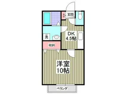 サンワハイツ7号棟(1DK/2階)の間取り写真