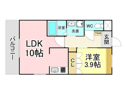 グランジュテ(1LDK/3階)の間取り写真