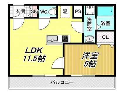 GROW GOLD(1LDK/3階)の間取り写真