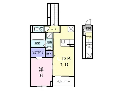 アルバ 涼(1LDK/2階)の間取り写真