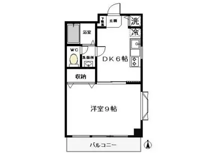 アリエスM(1DK/6階)の間取り写真