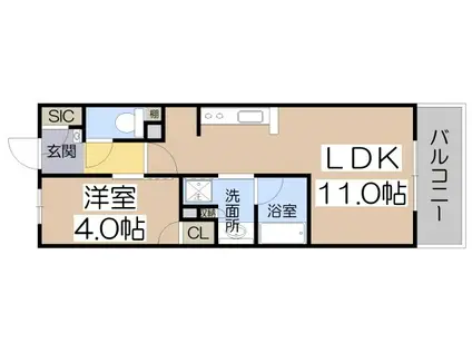 PHOERME TENNOJI イースト(1LDK/7階)の間取り写真