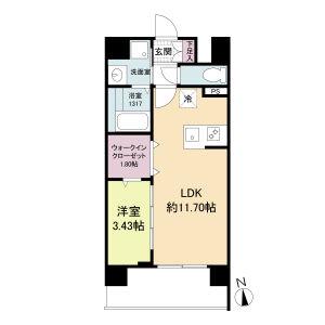WORVE吹田江坂(1LDK/7階)の間取り写真