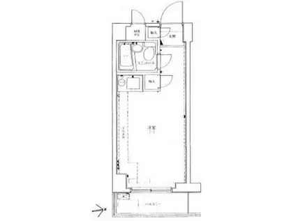 パレドール八王子(ワンルーム/6階)の間取り写真