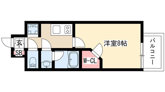 ブランシエスタ泉(1K/12階)の間取り写真