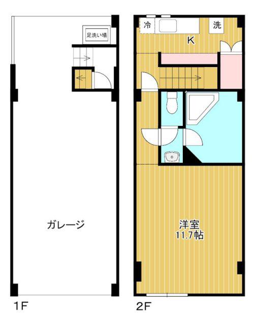 SEA SIDE-10(1K/2階)の間取り写真