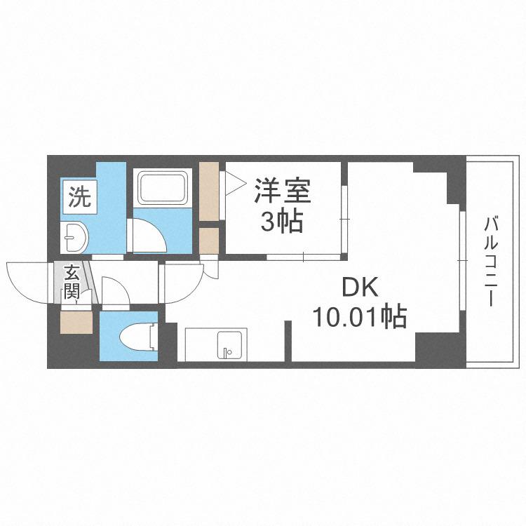 レジディア大通公園(1LDK/14階)の間取り写真