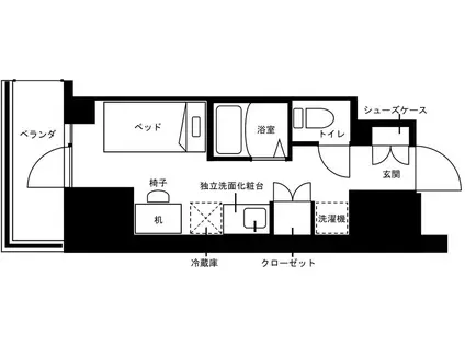 MIRAIフォレスタ仙台青葉通(ワンルーム/4階)の間取り写真