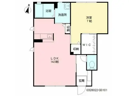 プレミール21 G棟(1LDK/1階)の間取り写真