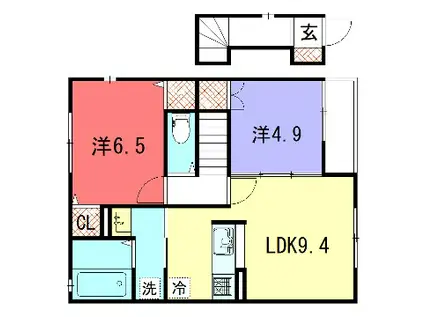 QBTVIII(2LDK/2階)の間取り写真