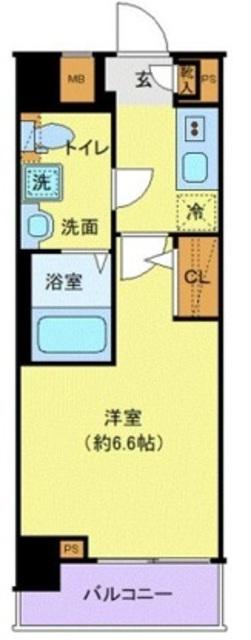 クレヴィスタ横浜矢向(1K/1階)の間取り写真