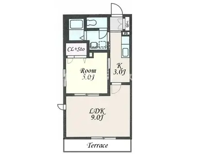 べレオ彦六(1LDK/1階)の間取り写真