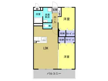 ユーミー寺司(2LDK/2階)の間取り写真