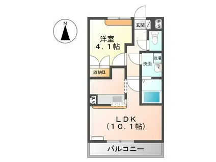 ベアーレ  (1LDK/2階)の間取り写真