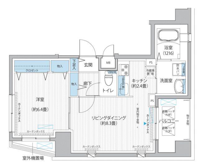 セレーノ下丸子(1LDK/4階)の間取り写真