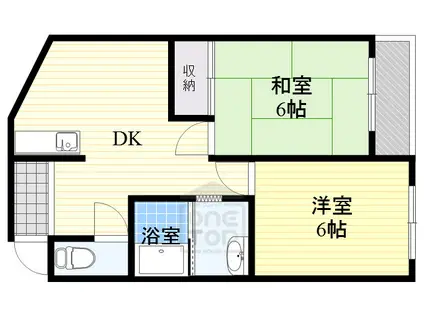 フレグランスハイツ大畑町(2DK/3階)の間取り写真