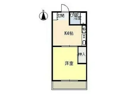 ロイヤルマンションヨコチ(1K/2階)の間取り写真