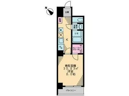 COURT ORIEL(1K/2階)の間取り写真