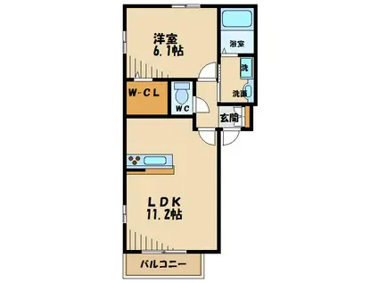 メゾンドツール(1LDK/1階)の間取り写真
