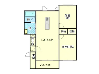 ネージュ・レジェール(2LDK/3階)の間取り写真