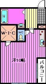 加来ビル(ワンルーム/5階)の間取り写真
