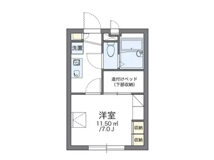 リューヴァ(1K/2階)の間取り写真