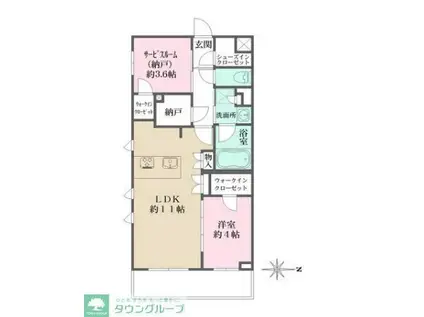 LA PERLA JIYUGAOKAII(1SLDK/1階)の間取り写真