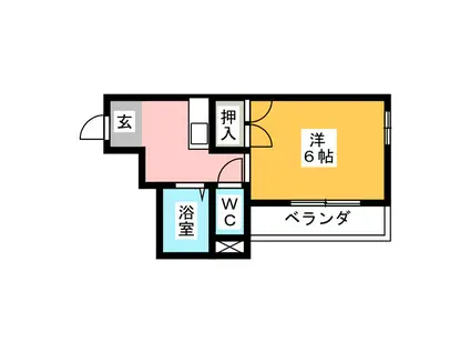 ビグストーンII(1K/2階)の間取り写真