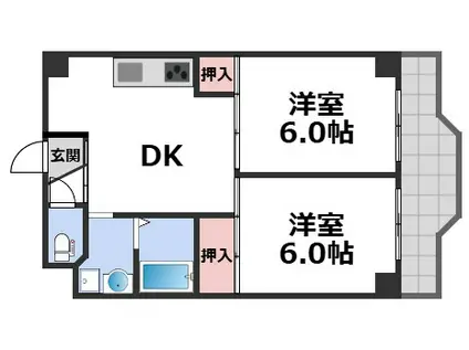 ハイツグランドール(2LDK/2階)の間取り写真
