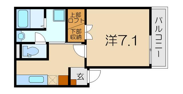 グランバニア聖徳I(1K/1階)の間取り写真