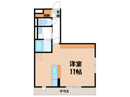 FRENTE(ワンルーム/1階)の間取り写真