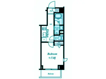 ブライズ上野毛DUE(1K/5階)の間取り写真