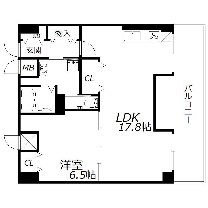 ソフィットクラブ(1LDK/7階)の間取り写真