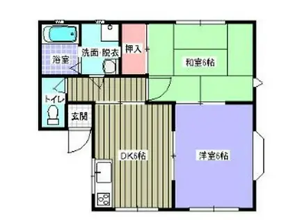 サダージュ(2DK/1階)の間取り写真