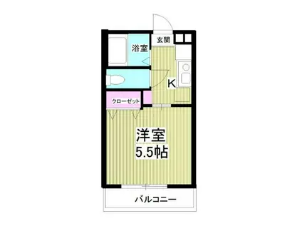 ATG岩槻(1K/2階)の間取り写真