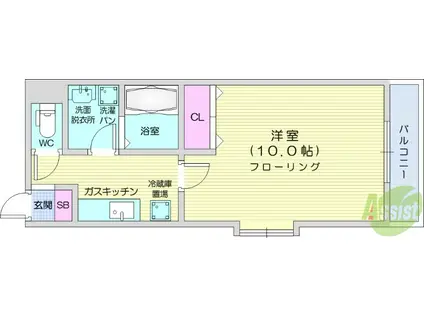 RESIDENZ.S.S(1K/2階)の間取り写真