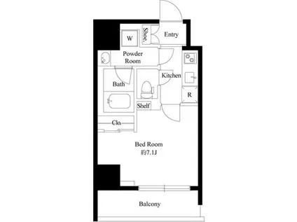 グラシアプレイス東陽町(1K/12階)の間取り写真