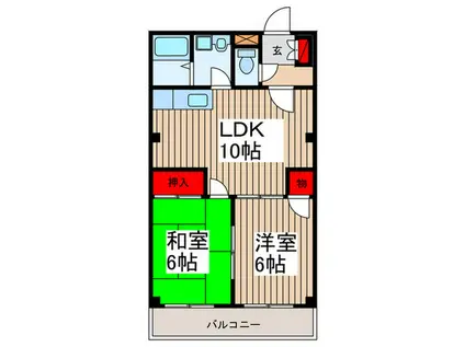 ヴィラコート(2LDK/4階)の間取り写真