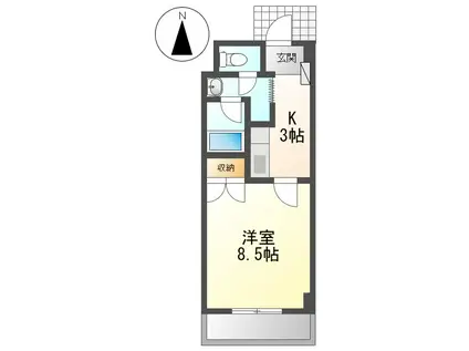 リヴァンス南福島(1K/1階)の間取り写真