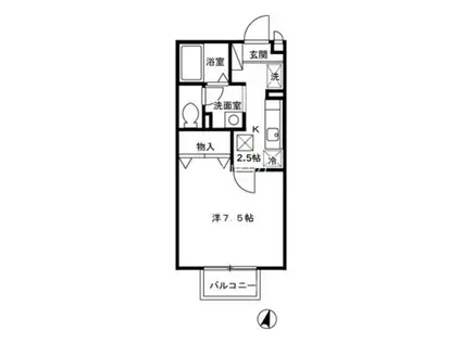ビューコーポHARUIII(1K/1階)の間取り写真